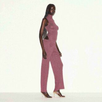 SHEER KNIT MOCK NECK TUNIC