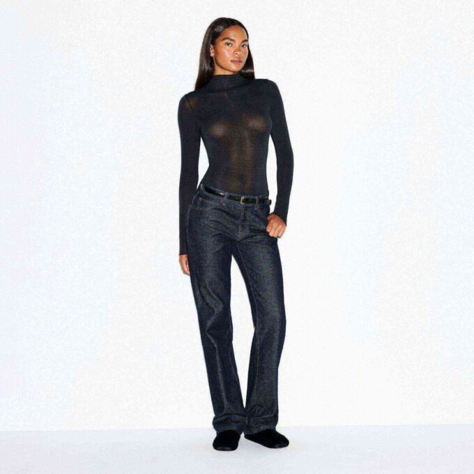SHEER MODAL LONG SLEEVE TURTLENECK BODYSUIT SHEER MODAL LONG SLEEVE TURTLENECK BODYSUIT