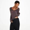 SHEER MODAL LONG SLEEVE V NECK SHEER MODAL LONG SLEEVE V NECK