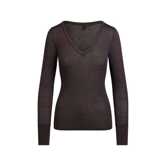 SHEER MODAL LONG SLEEVE V NECK SHEER MODAL LONG SLEEVE V NECK
