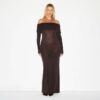 SHEER MODAL OFF THE SHOULDER LONG DRESS SHEER MODAL OFF THE SHOULDER LONG DRESS