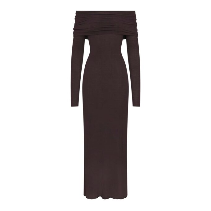 SHEER MODAL OFF THE SHOULDER LONG DRESS SHEER MODAL OFF THE SHOULDER LONG DRESS