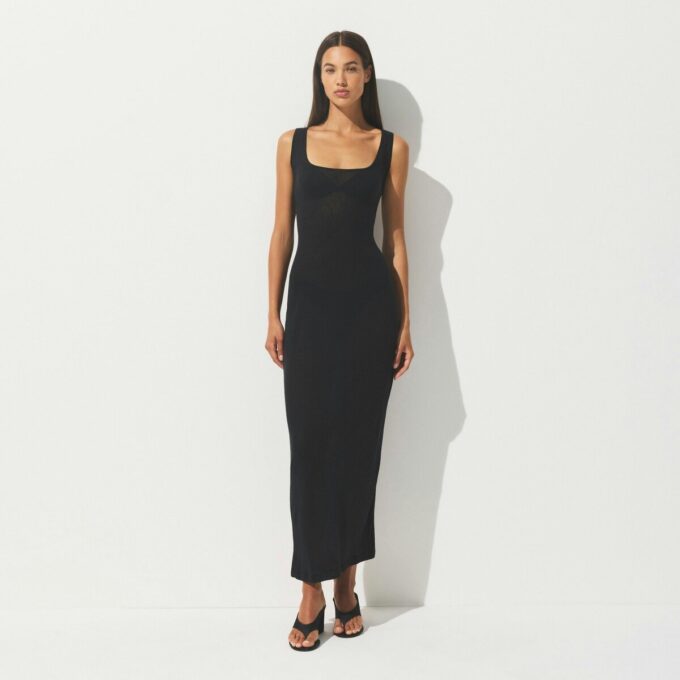 SHEER RIB LONG DRESS SHEER RIB LONG DRESS