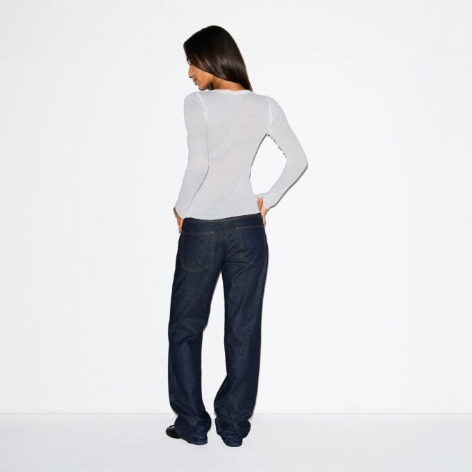 SHEER RIB LONG SLEEVE CREW NECK TOP SHEER RIB LONG SLEEVE CREW NECK TOP