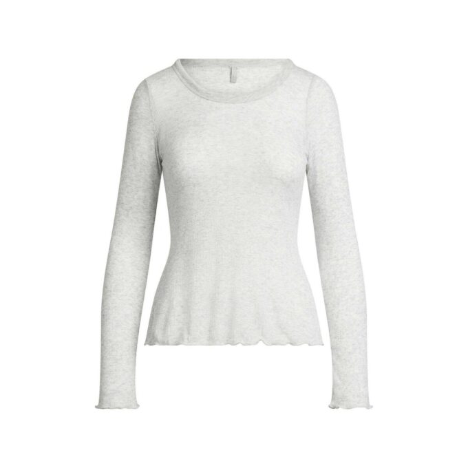 SHEER RIB LONG SLEEVE CREW NECK TOP SHEER RIB LONG SLEEVE CREW NECK TOP