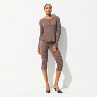 SHEER RIB LONG SLEEVE HENLEY
