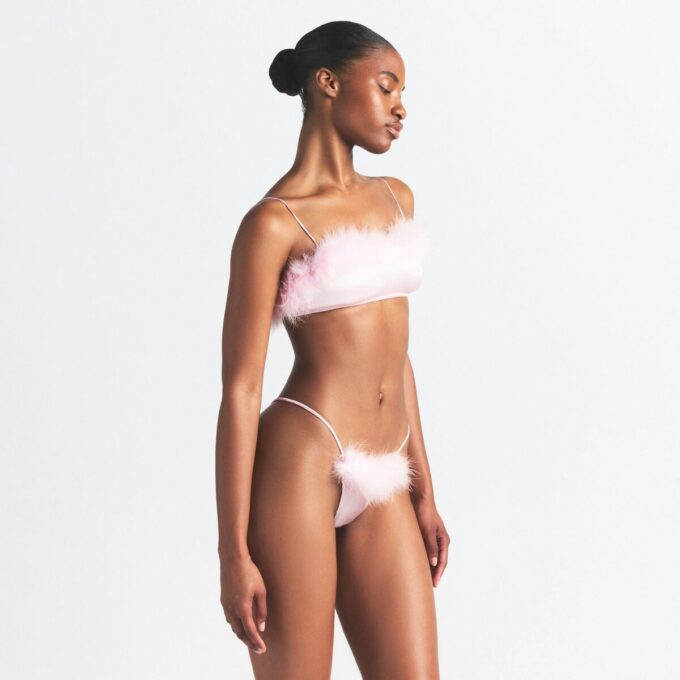 SILK FEATHER TRIM BANDEAU