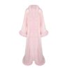 SILK FEATHER TRIM LONG ROBE