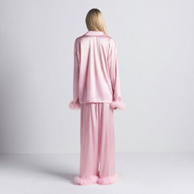 SILK FEATHER TRIM LONG SET