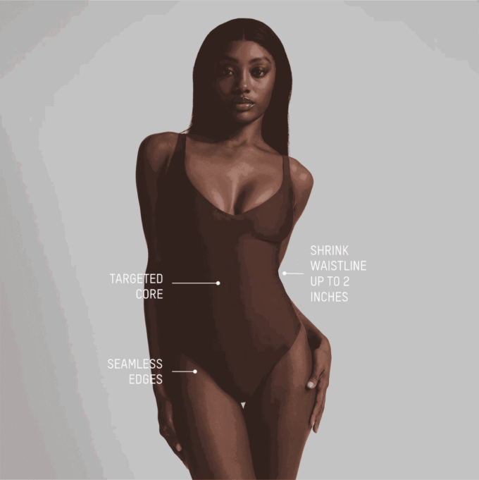 SKIMS BODY CORE SCULPT PLUNGE THONG BODYSUIT