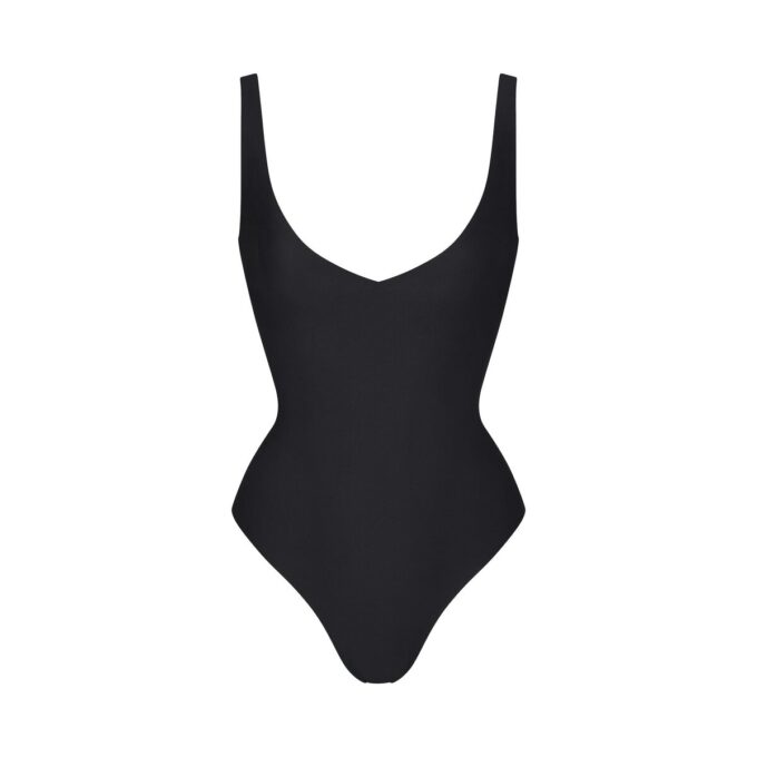 SKIMS BODY UNLINED PLUNGE THONG BODYSUIT