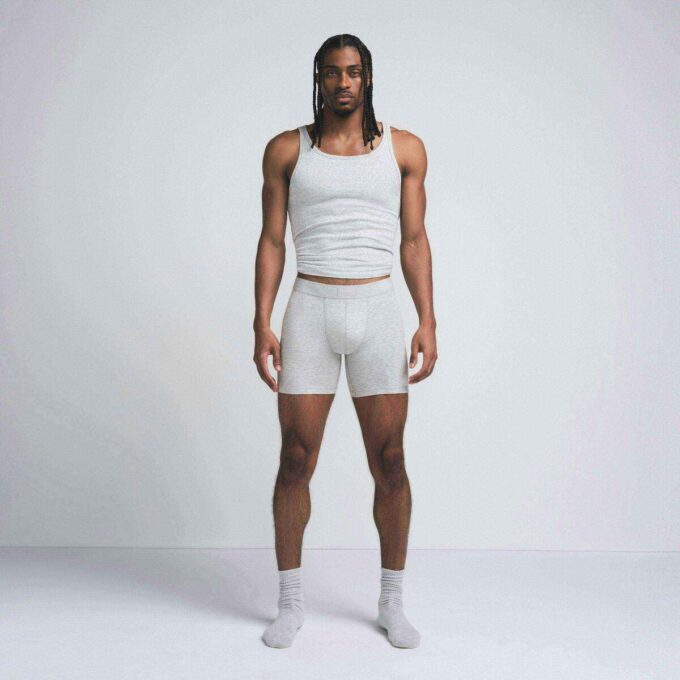 SKIMS COTTON MENS 5″ BOXER BRIEF