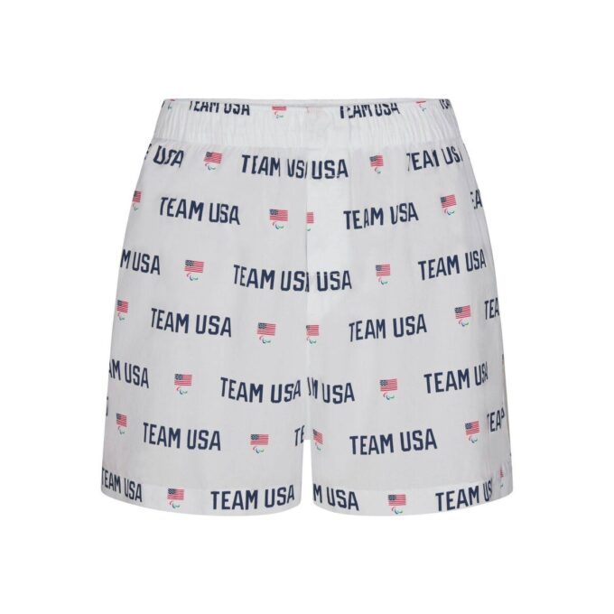 SKIMS FOR TEAM USA COTTON POPLIN SLEEP PARALYMPIC BOXER