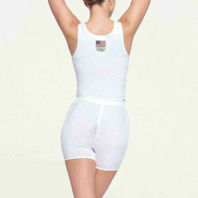SKIMS FOR TEAM USA COTTON RIB OLYMPIC BOXER SKIMS FOR TEAM USA COTTON RIB OLYMPIC BOXER