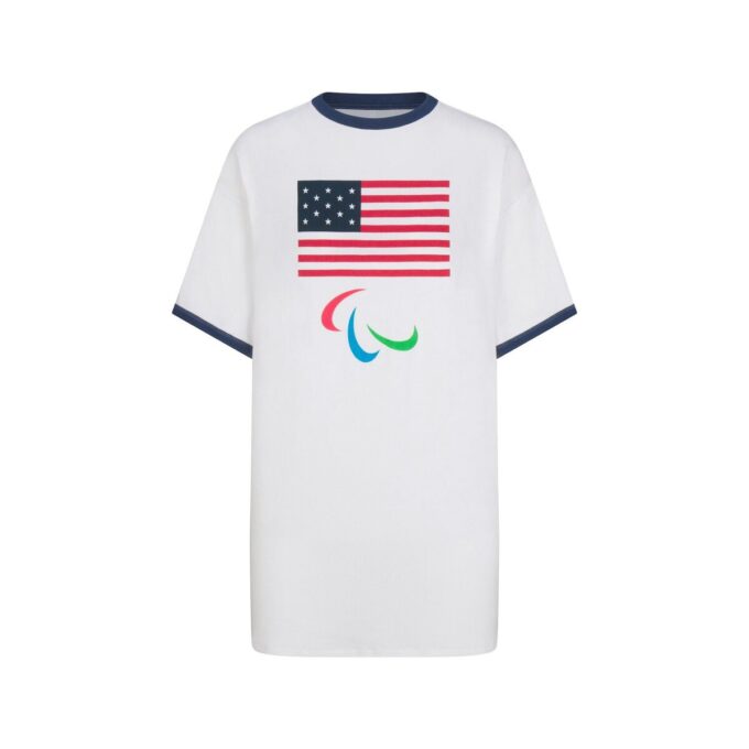 SKIMS FOR TEAM USA COTTON RIB PARALYMPIC T-SHIRT MINI DRESS SKIMS FOR TEAM USA COTTON RIB PARALYMPIC T-SHIRT MINI DRESS