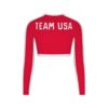 SKIMS FOR TEAM USA SIGNATURE SWIM PARALYMPIC LONG SLEEVE CROPPED T-SHIRT