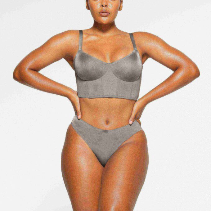 SKIMS LOGO SHINE DEMI CORSET BRA SKIMS LOGO SHINE DEMI CORSET BRA