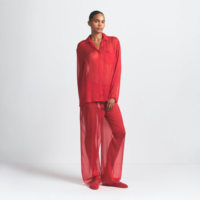 SKIMS ROMANCE BUTTON UP SHIRT AND PANT SET