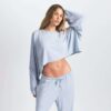 SKIMS SLEEP CROPPED LONG SLEEVE AND PANT SET SKIMS SLEEP CROPPED LONG SLEEVE AND PANT SET