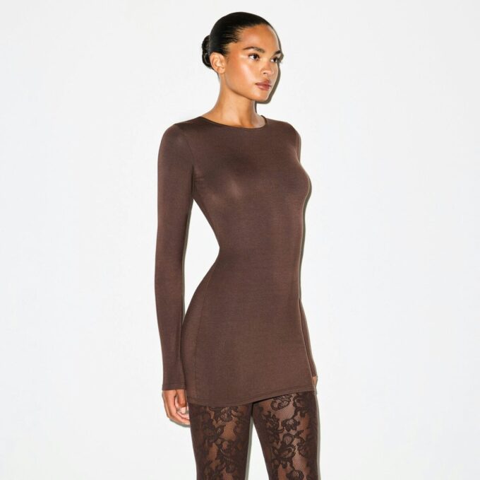 SMOOTH LAYERS CREWNECK MINI DRESS