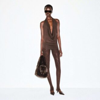 SMOOTH LAYERS DEEP PLUNGE HALTER TOP