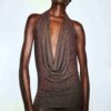 SMOOTH LAYERS DEEP PLUNGE HALTER TOP SMOOTH LAYERS DEEP PLUNGE HALTER TOP