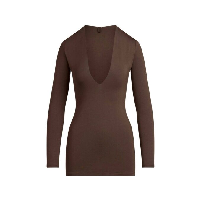 SMOOTH LAYERS DEEP PLUNGE MINI DRESS