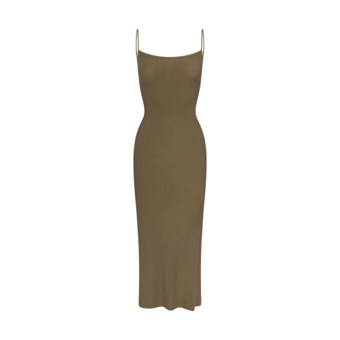 SOFT LOUNGE MIDI SLIP DRESS