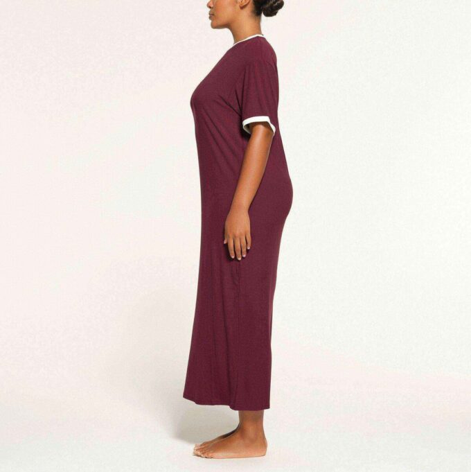 SOFT LOUNGE RINGER T-SHIRT LONG DRESS SOFT LOUNGE RINGER T-SHIRT LONG DRESS