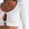 SWEATER KNIT CROPPED CARDIGAN SWEATER KNIT CROPPED CARDIGAN