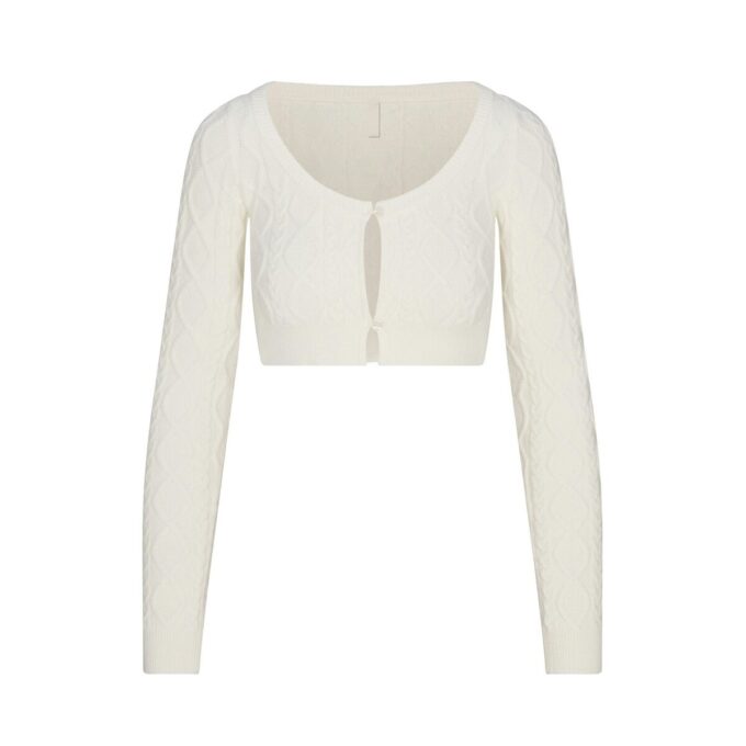 SWEATER KNIT CROPPED CARDIGAN SWEATER KNIT CROPPED CARDIGAN