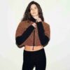 TEDDY FUNNEL NECK CROPPED JACKET