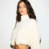 TEDDY FUNNEL NECK CROPPED JACKET TEDDY FUNNEL NECK CROPPED JACKET