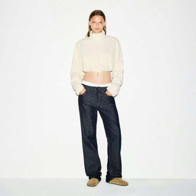 TEDDY FUNNEL NECK CROPPED JACKET TEDDY FUNNEL NECK CROPPED JACKET