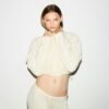 TEDDY FUNNEL NECK CROPPED JACKET TEDDY FUNNEL NECK CROPPED JACKET