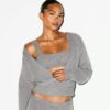 TEXTURED KNIT WRAP SWEATER TEXTURED KNIT WRAP SWEATER