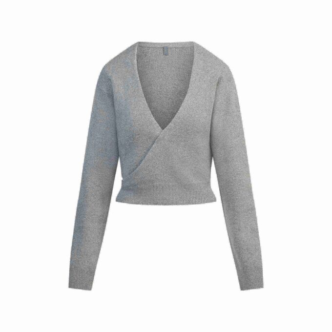 TEXTURED KNIT WRAP SWEATER TEXTURED KNIT WRAP SWEATER