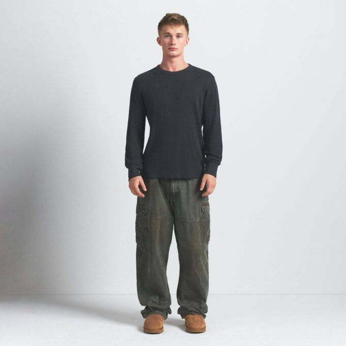 WAFFLE MENS LONG SLEEVE TOP WAFFLE MENS LONG SLEEVE TOP