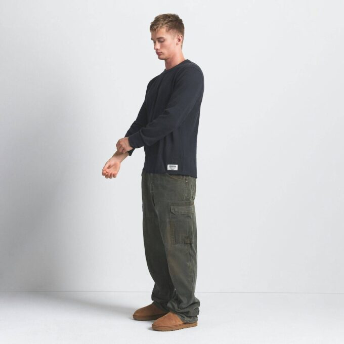 WAFFLE MENS LONG SLEEVE TOP WAFFLE MENS LONG SLEEVE TOP