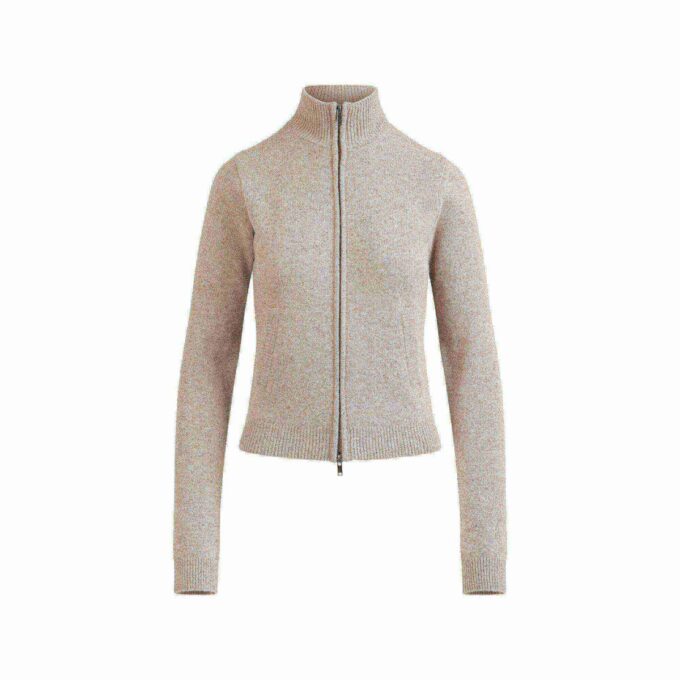 WOOL CASHMERE ZIP UP MOCK NECK SWEATER WOOL CASHMERE ZIP UP MOCK NECK SWEATER