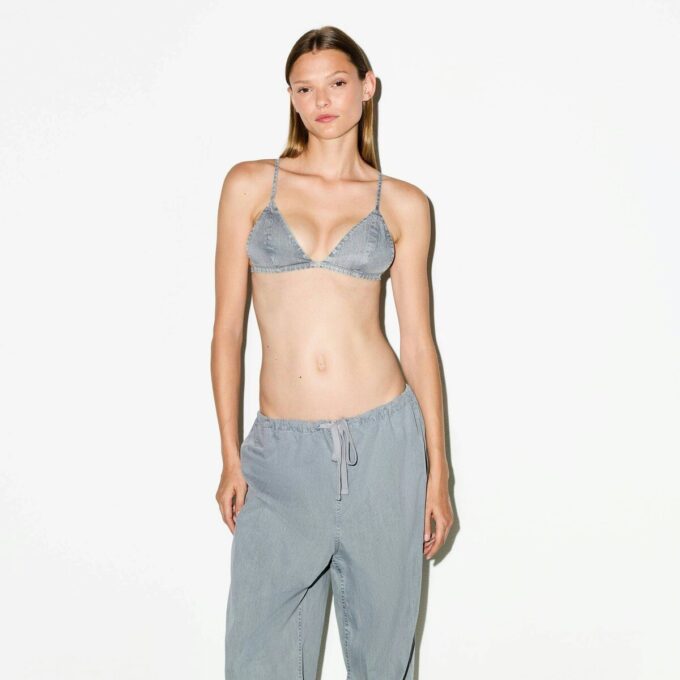 WOVEN LOUNGE TRIANGLE BRALETTE