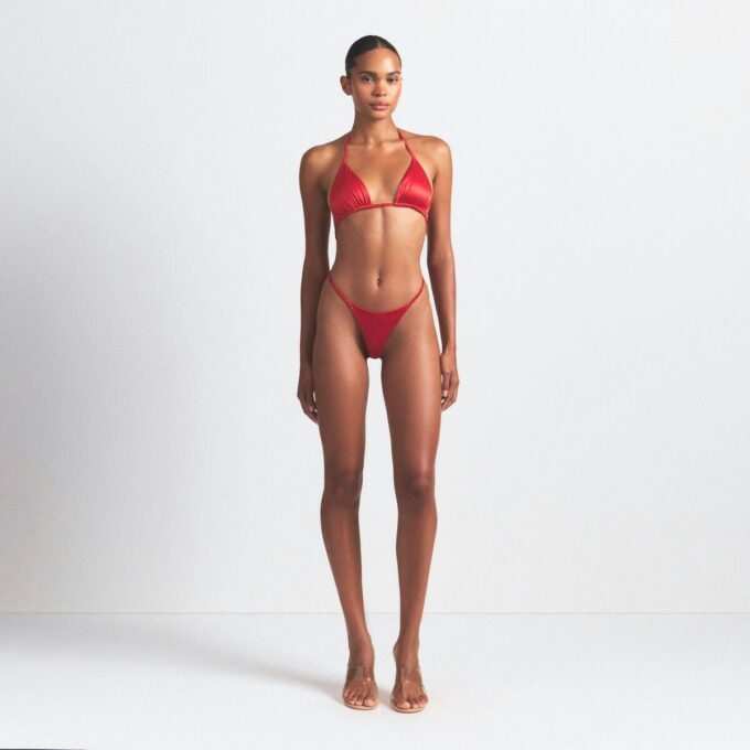 WOVEN SHINE SKIMPY BOW TEDDY